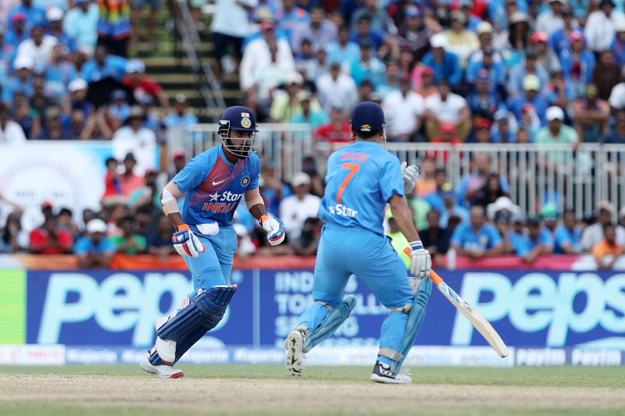 KL Rahul of India stakes a fall as he plays the shot and has to run without his bat during the 1st international T20 Trophy match between India and the West Indies held at the Central Broward Stadium in Fort Lauderdale, Florida, United States of America on the 27th August 2016
Photo by: Ron Gaunt/ BCCI/ SPORTZPICS