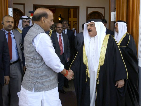 The Union Home Minister, Shri Rajnath Singh meeting the King of Bahrain, King Hamad bin Isa Al Khalifa, in Manama on October 24, 2016.