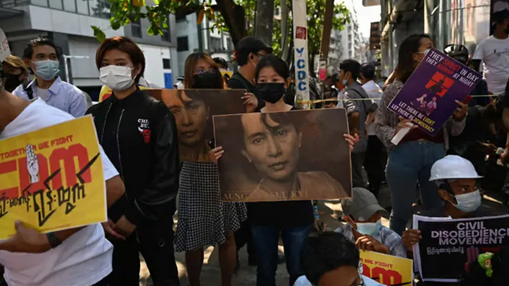 Protest against military coup;  To Myanmar conflict;  Two killed in shooting;  30 injured