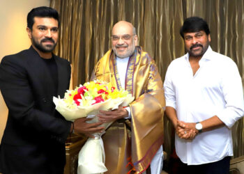 Ram Charan, Chiranjeevi Meet Union Home Minister Amit Shah