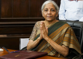 New Delhi: BJP MP Nirmala Sitharaman assumes charge as Finance Minister, at the South Block, in New Delhi, Wednesday, June 12, 2024. (PTI Photo/Shahbaz Khan) (PTI06_12_2024_000070A)