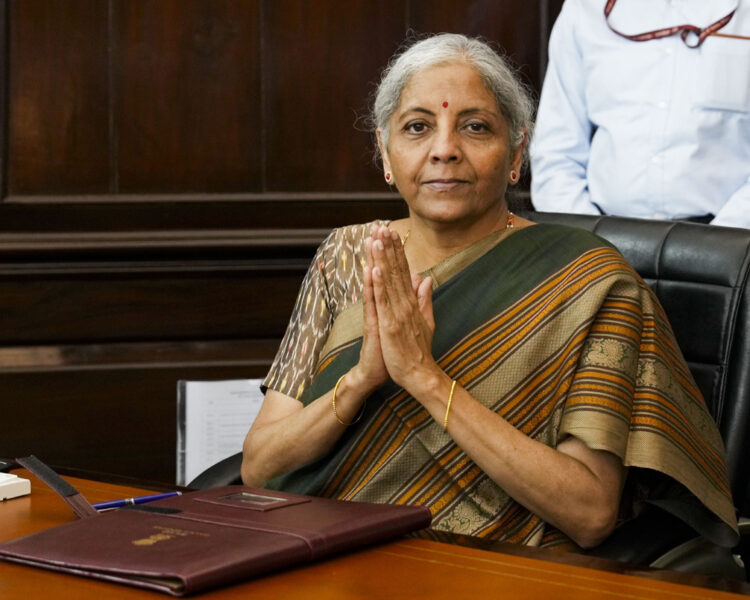 New Delhi: BJP MP Nirmala Sitharaman assumes charge as Finance Minister, at the South Block, in New Delhi, Wednesday, June 12, 2024. (PTI Photo/Shahbaz Khan) (PTI06_12_2024_000070A)