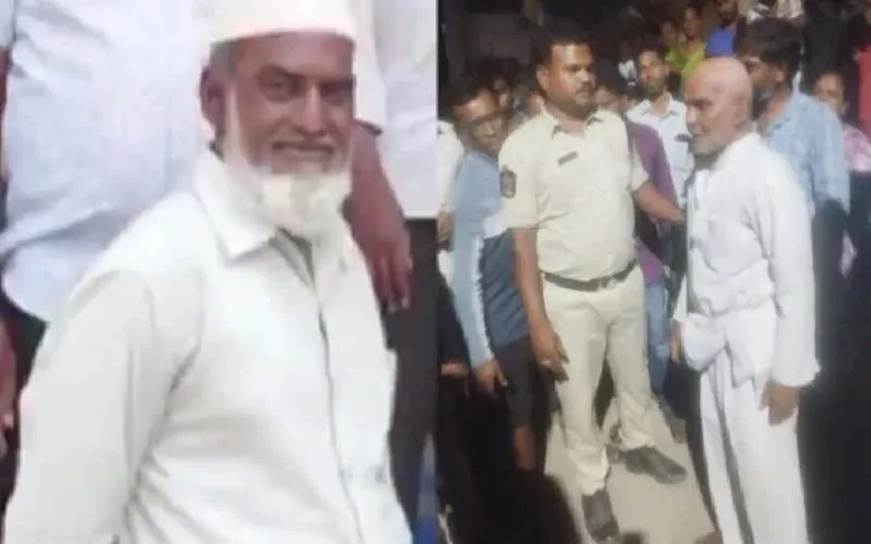 താടിയും മുടിയും വടിച്ചു, മുഖത്ത് കരി തേച്ച് അർദ്ധനഗ്നനാക്കി തെരുവിലൂടെ നടത്തി; ആറുവയസ്സുകാരിക്ക് നേരെ പീഡനശ്രമം: വൈ.എസ്.ആർ.സി.പി നേതാവ്  മൗലാന ഖ്വാജ ഹുസൈനെ കൈകാര്യം ചെയ്ത് നാട്ടുകാർ