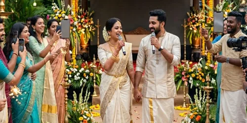 “വെറും വിവാഹമല്ല, ഇതൊരു വിഷ്വൽ ട്രീറ്റാണ്! ലേറ്റസ്റ്റ് ട്രെൻഡിനൊപ്പം വരൂ വൈറലാകാം……